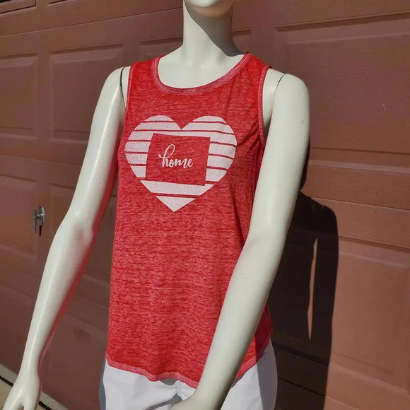 Home Free Red Colorado Stripe Heart Tank Size Small 4/6 NWOT - Picture 9 of 13